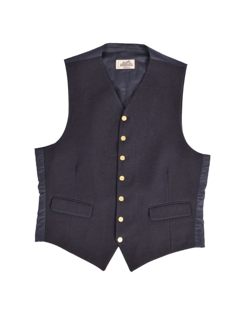 Hermes Vintage Vest Gilet Cashmere Silk